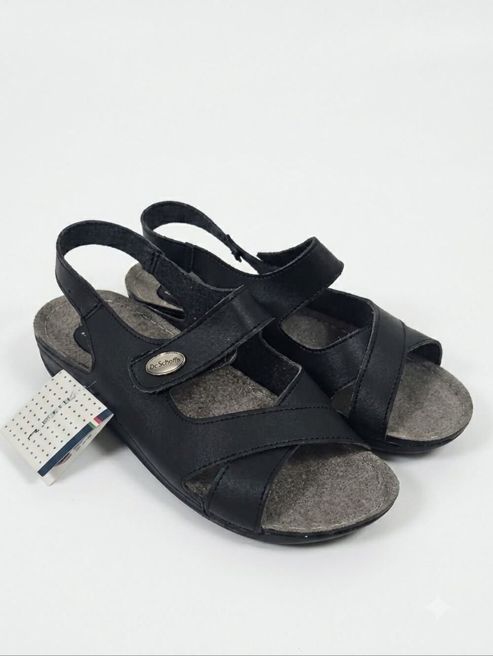 NIB Flexus Spring Step Ellamaria Comfort Sandals Orthopedic Support Black 39 8.5